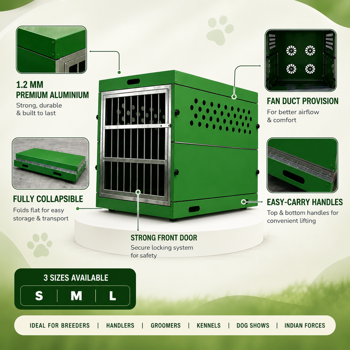 Planet Pets Alumax™ K9 Cage | Collapsible Aluminium Dog Crate
