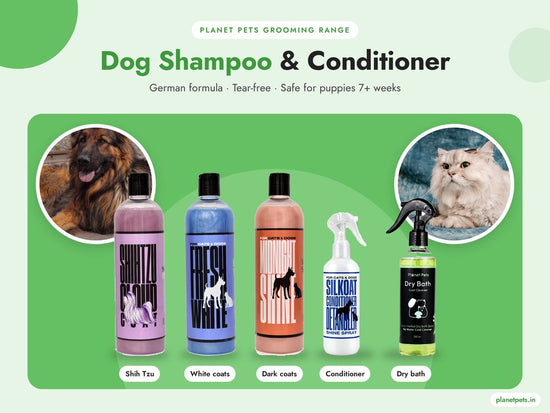 Dog shampoo and conditioner – Shih Tzu, Fresh White, Midnight Shine, SilKoat and Dry Bath by Planet Pets