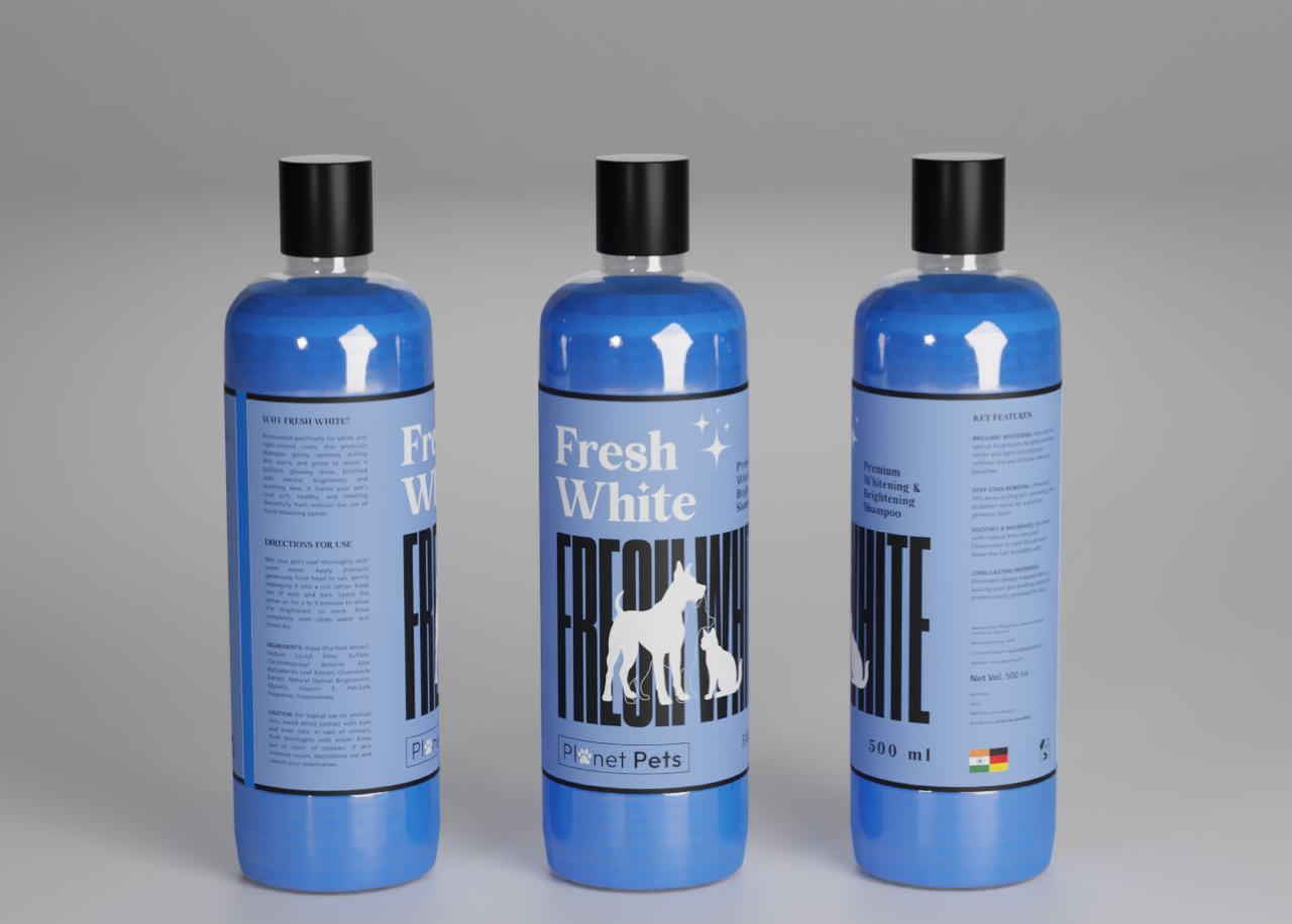 Fresh White Pet Whitening Shampoo for Dogs & Cats