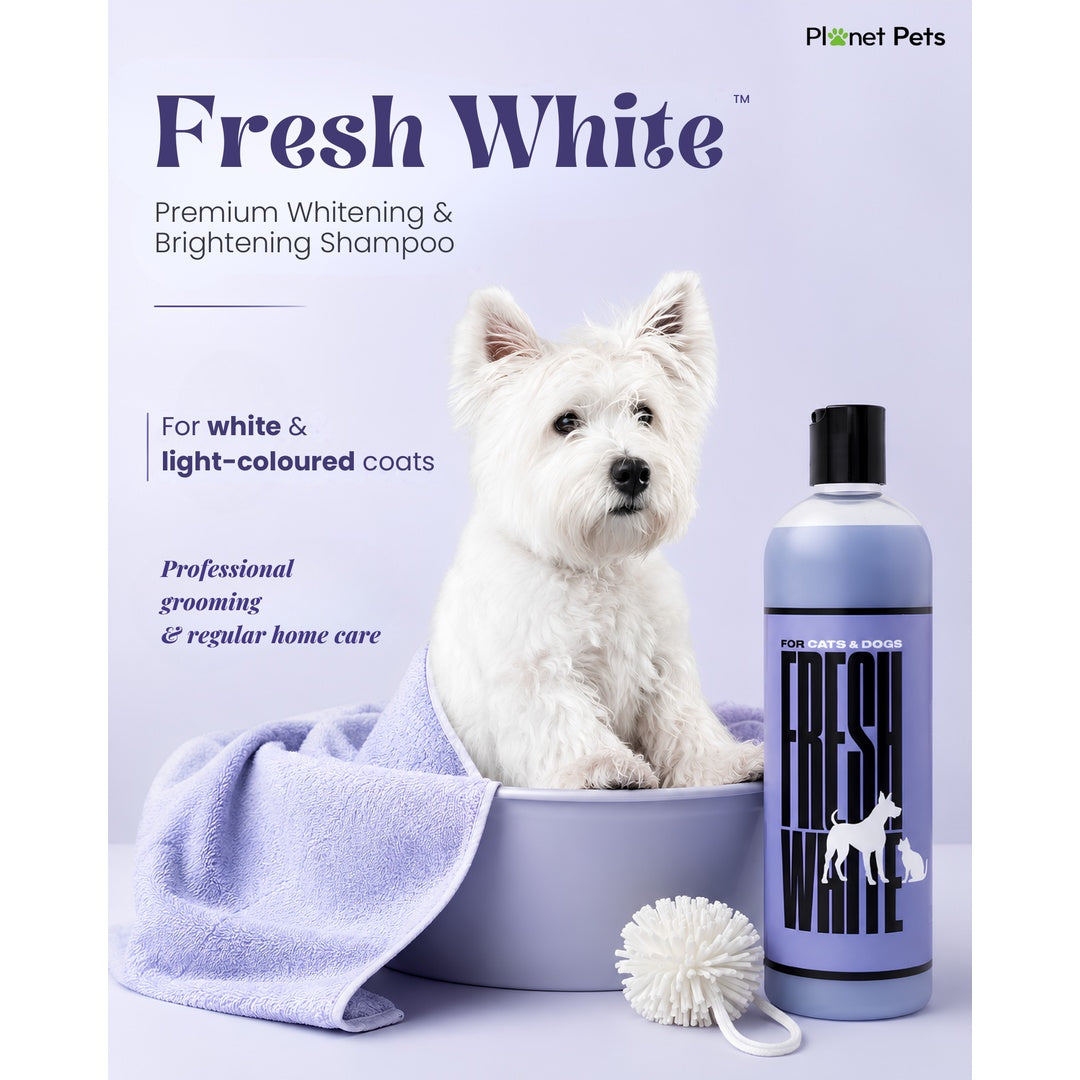 Fresh White™ Premium Whitening & Brightening Shampoo for Dogs & Cats – 300ml