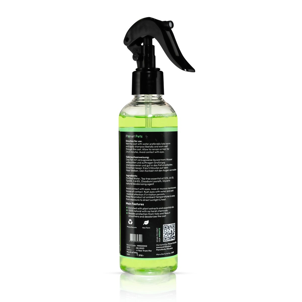 no SLS no parabens dog spray
